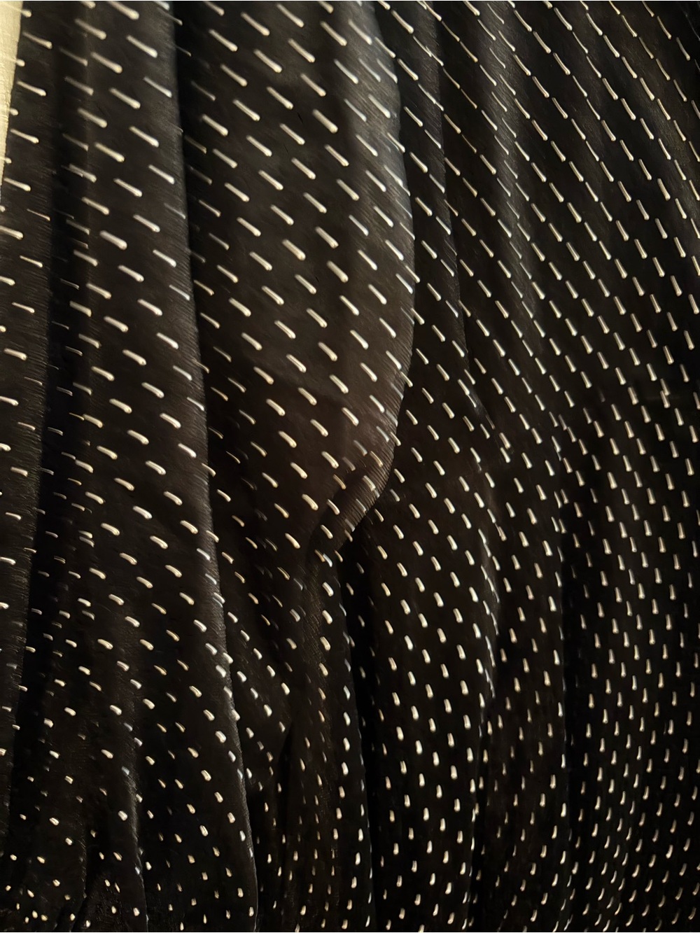 Umgee Black Velvet Polka Dot Long Sleeve Wrap-Style Dress - Picture 2 of 9